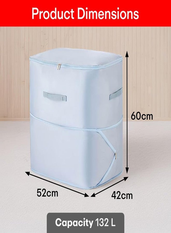 PRIME PICK حقيبة غطاء سرير برايم بيك - حقيبة تخزين كبيرة السعة للألحفة والبطانيات وأغطية السرير والملابس والأغراض الموسمية - متينة، مقاومة للماء، قابلة للطي مع سحاب، عبوة من قطعة واحدة - Image 3